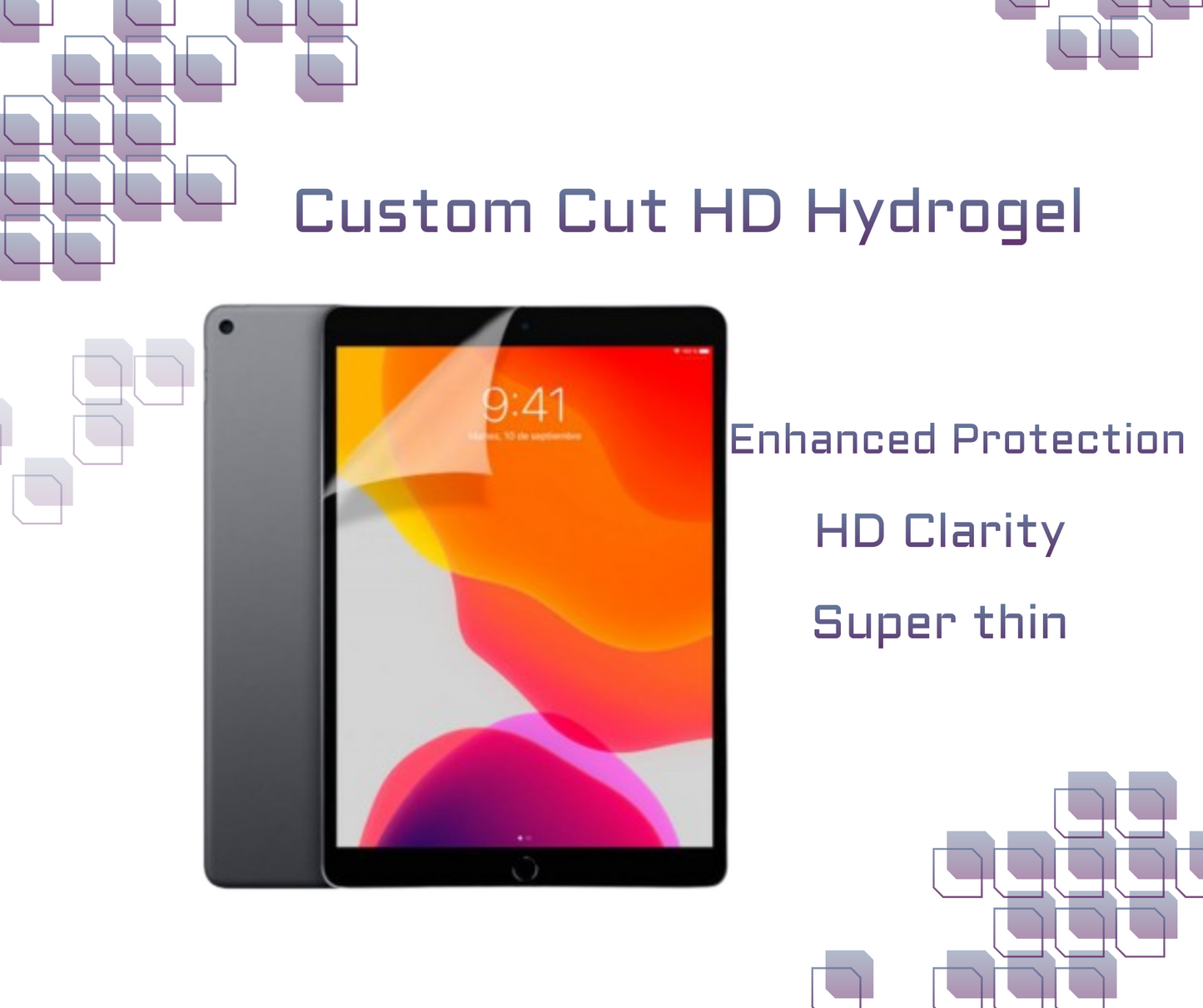 Custom Cut Hydrogel for Tablets, Laptops, Car Radios